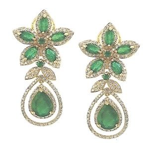 Diamond Emerald Earrings EFFY -Collection 14k GOLD